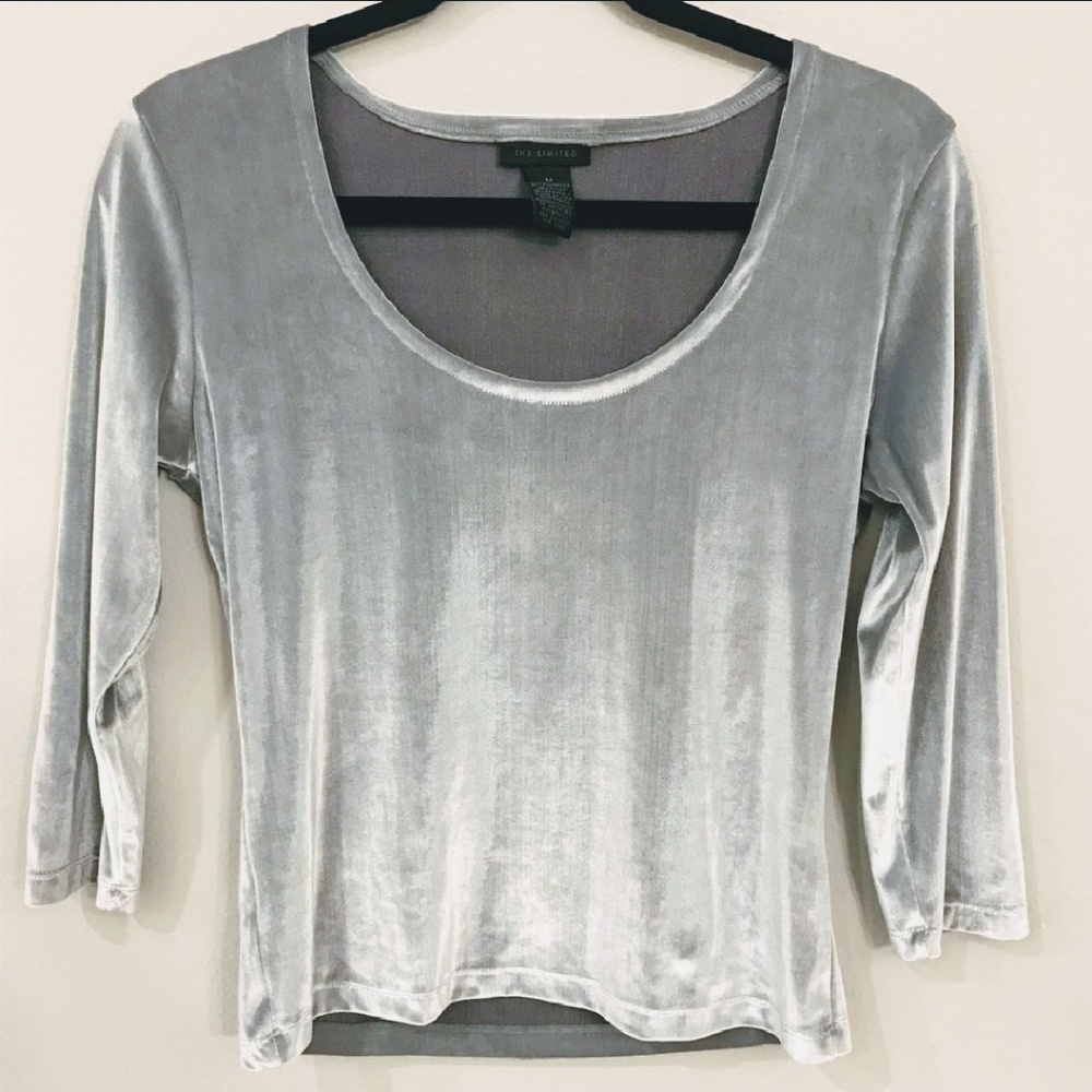 The Limited silver velvet top size M